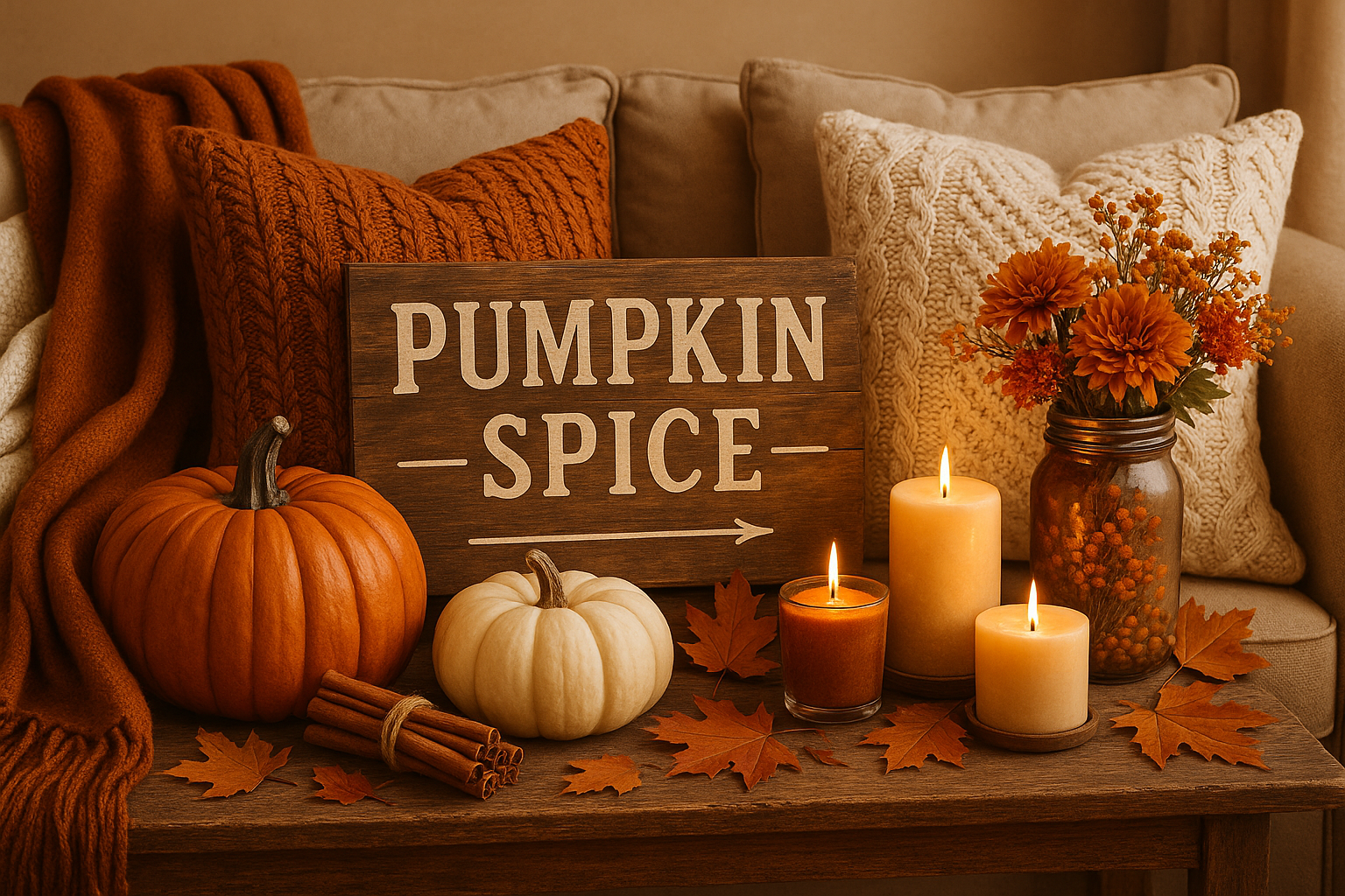 pumpkin spice inspired home decor