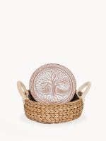 Load image into Gallery viewer, Bread Warmer &amp; Basket - Tree of Life Round

