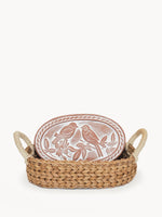Load image into Gallery viewer, Bread Warmer &amp; Basket - Lovebirds Oval
