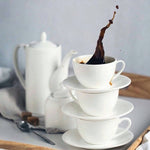 Load image into Gallery viewer, White 7 Oz | 220 Ml Tea Cup &amp; Saucer
