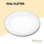 Load image into Gallery viewer, White Oval Platter With Embossed Wide Rim 14&quot; inch X 10&quot; inch |In Gift Box
