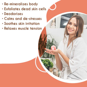 Himalayan Pink Salt Bath Ball by Pride of India – Easily Soluble – Good for Refreshing & Hydrating Bath – Mineral Rich Spa Ritual – Easy to Use - Ideal Gift for Any Occasion