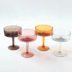 Load image into Gallery viewer, Handblown Hammered Coupe Cocktail Glasses, Amber - set of 4
