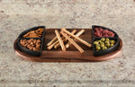 Load image into Gallery viewer, Charcuterie / Serving Tray w/ 4 Triangular Ceramic Bowls
