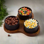 Load image into Gallery viewer, Triangular Serving Set with 3 Ceramic Dishes
