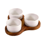 Load image into Gallery viewer, Triangular Serving Set with 3 Ceramic Dishes
