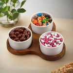 Load image into Gallery viewer, Triangular Serving Set with 3 Ceramic Dishes
