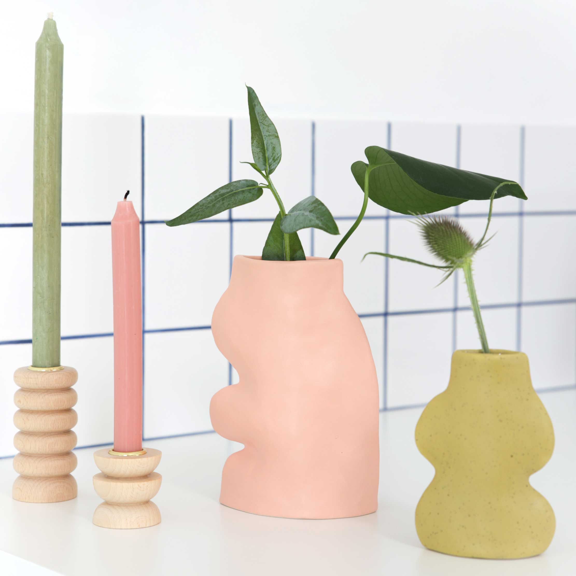 Fluxo Ceramic Vase -  Large Pink