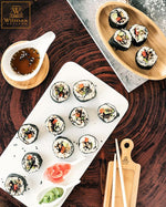Load image into Gallery viewer, White Rectangle Flat Platter 12&quot; inch X 6.5&quot; inch | 30 X 16 Cm

