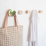 Load image into Gallery viewer, Round Beech Wood Wall Mounted Mirror Coat Hook
