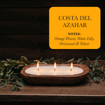 Load image into Gallery viewer, 3-Wick Hand Carved Dough Bowl Decor Soy Candle - Costa Del Ahazar
