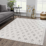 Load image into Gallery viewer, Tigris Swiss Cross Ivory &amp; Gray 2322 Area Rug
