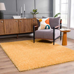 Load image into Gallery viewer, Faina Solid Gold Shag Rug Washable
