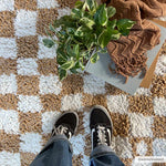 Load image into Gallery viewer, Kieu Yellow &amp; White Checkered Area Rug
