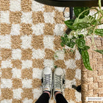Load image into Gallery viewer, Kieu Yellow &amp; White Checkered Area Rug
