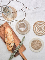 Load image into Gallery viewer, Natural Coaster Trivet Gift Set with Heart pouch
