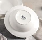 Load image into Gallery viewer, White Porcelain Deep Plate With Embossed Wide Rim 9&quot; inch | Set Of 6 In Gift Box
