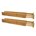 Load image into Gallery viewer, Bamboo Adjustable Spring-Loaded, Stackable Drawer Divider Organizers
