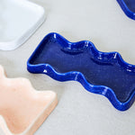 Load image into Gallery viewer, Ceramic Wave Trays - Speckled Blue - Rectangle
