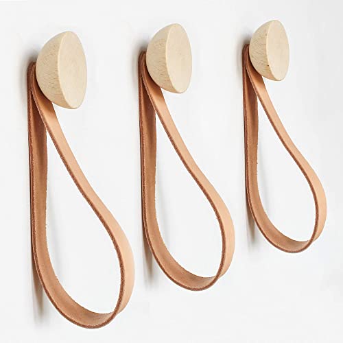 Beech Wood Hook + Leather Accessory Strap - Set of 3
