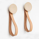 Load image into Gallery viewer, Beech Wood Hook + Leather Accessory Strap - Set of 2
