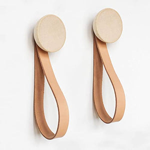 Beech Wood Hook + Leather Accessory Strap - Set of 2
