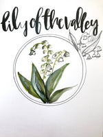 Load image into Gallery viewer, Lily Of The Valley Art Print- 11x14in, Simple Design, Floral Artwork, Home Decor, Wall Art
