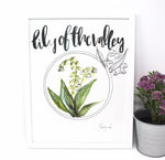 Load image into Gallery viewer, Lily Of The Valley Art Print- 11x14in, Simple Design, Floral Artwork, Home Decor, Wall Art
