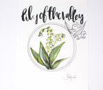 Load image into Gallery viewer, Lily Of The Valley Art Print- 11x14in, Simple Design, Floral Artwork, Home Decor, Wall Art
