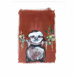 Load image into Gallery viewer, Chill Sloth Art Print, 11x14, Animal Art, Nursery Wall Decor, Baby Room, Sloth Artwork
