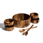 Load image into Gallery viewer, Dragor 7 Piece - Extra Large Salad Bowl with Servers and 4 Individuals
