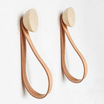 Load image into Gallery viewer, Beech Wood Hook + Leather Accessory Strap - Set of 2
